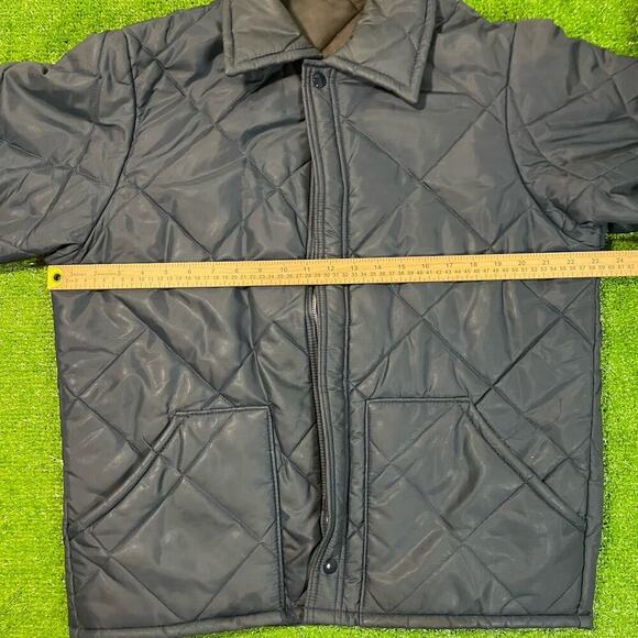 Vintage 1980s Big Smith Work Jacket Large Zip Up Pockets Quilted Blue EUC - Picture 5 of 7